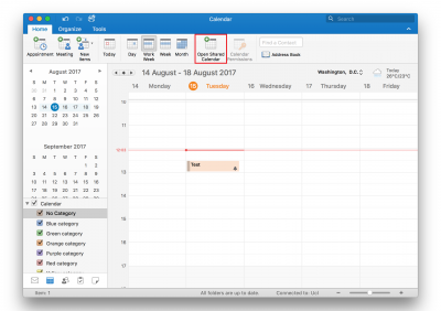pull and send my calendar availability within outlook for mac